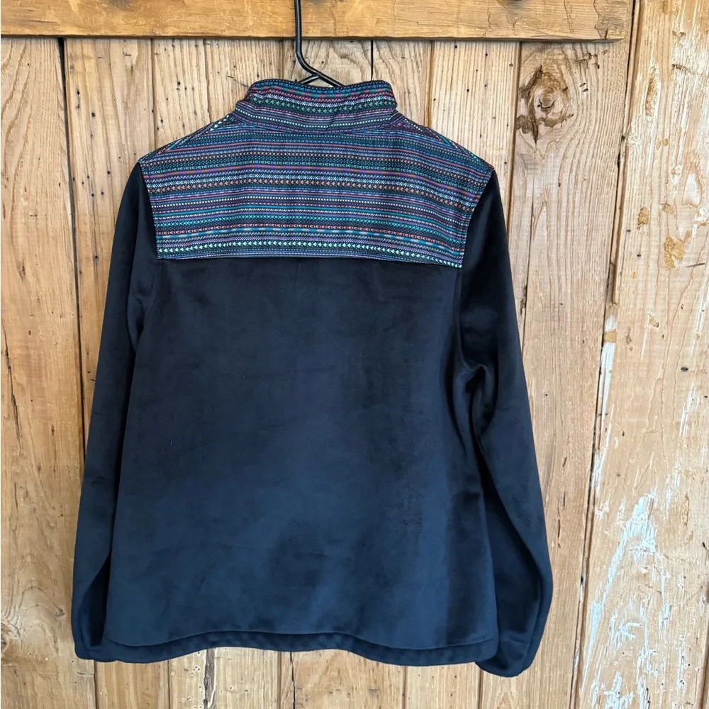 Fila Sport Black Fleece Jacket w/ Aztec Shoulder Panel – L - Picture 8 of 10